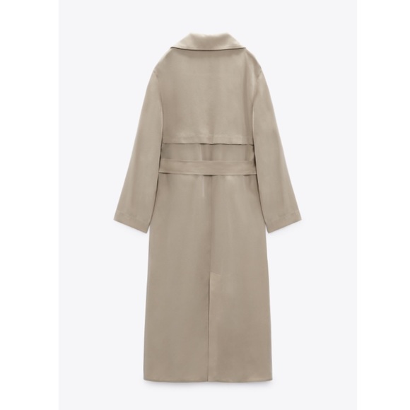 Zara Belted Longline Trench, Size Med - Picture 6 of 8